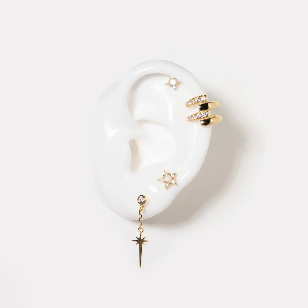 Lineargent confezione di piercing a forma di stella d'argento