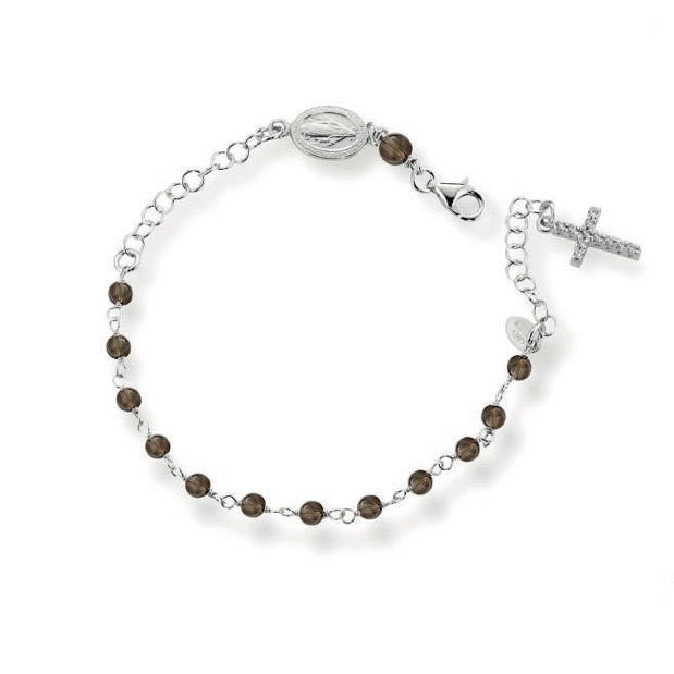 Bracciale rosario marrone scuro