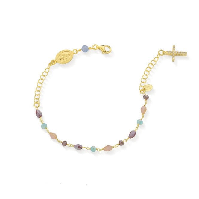 Bracciale rosario dorato/colorato