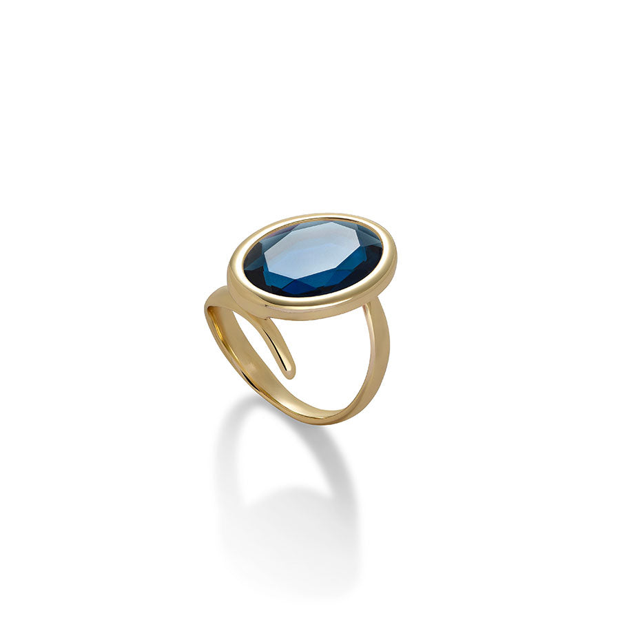 Aquaforte Anello Caramelle Ovali con pasta vitrea Blu