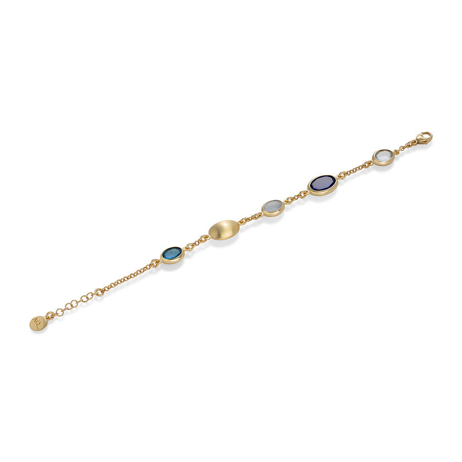 Aquaforte Bracciale Caramelle Ovali con paste vitree nelle nuances del blu