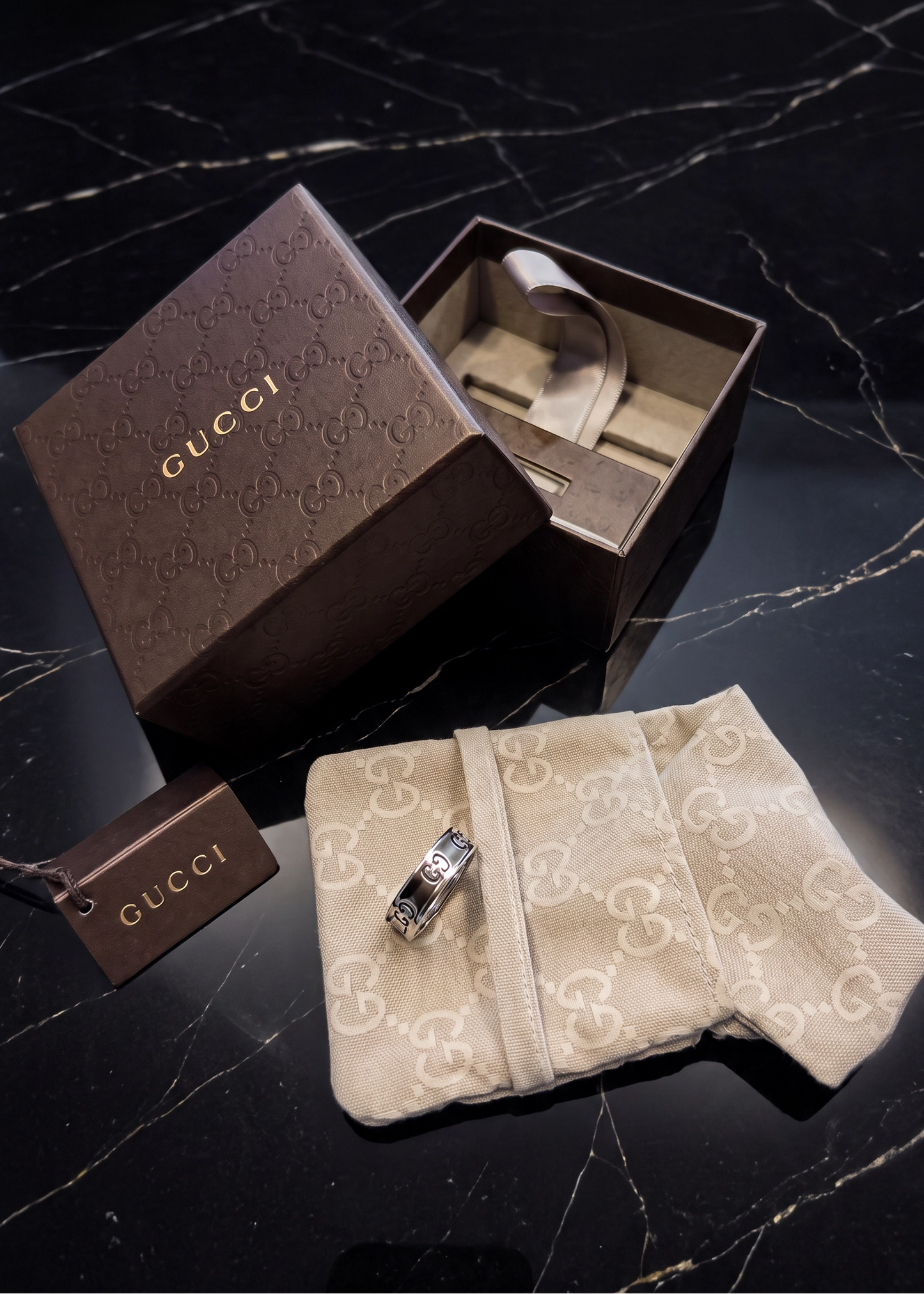 Anello Maschile Gucci Craft YBC310441001 – Argento 925 Brunito, Misura 16