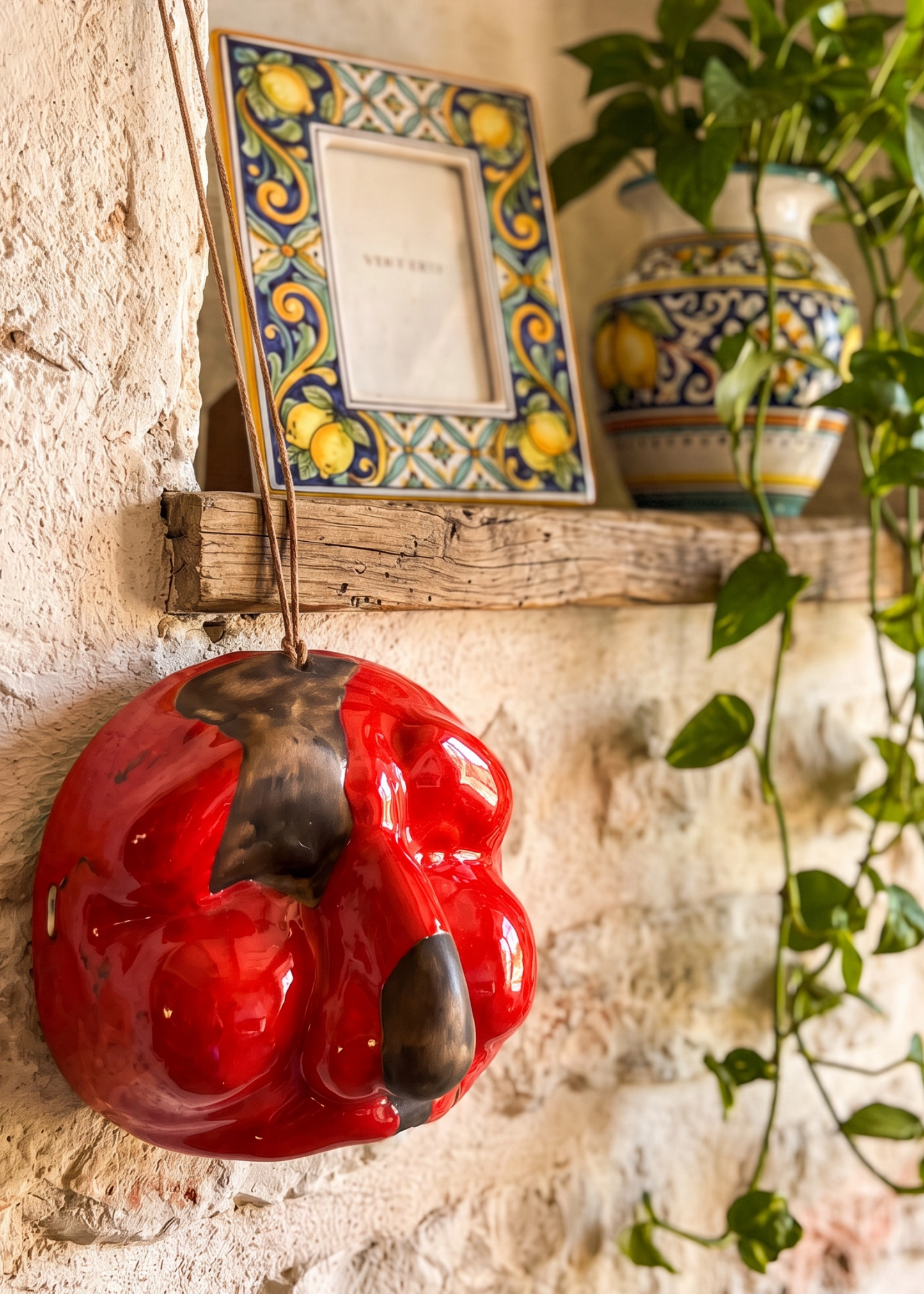 Maschera di Pulcinella – Ceramica Rossa | h.12