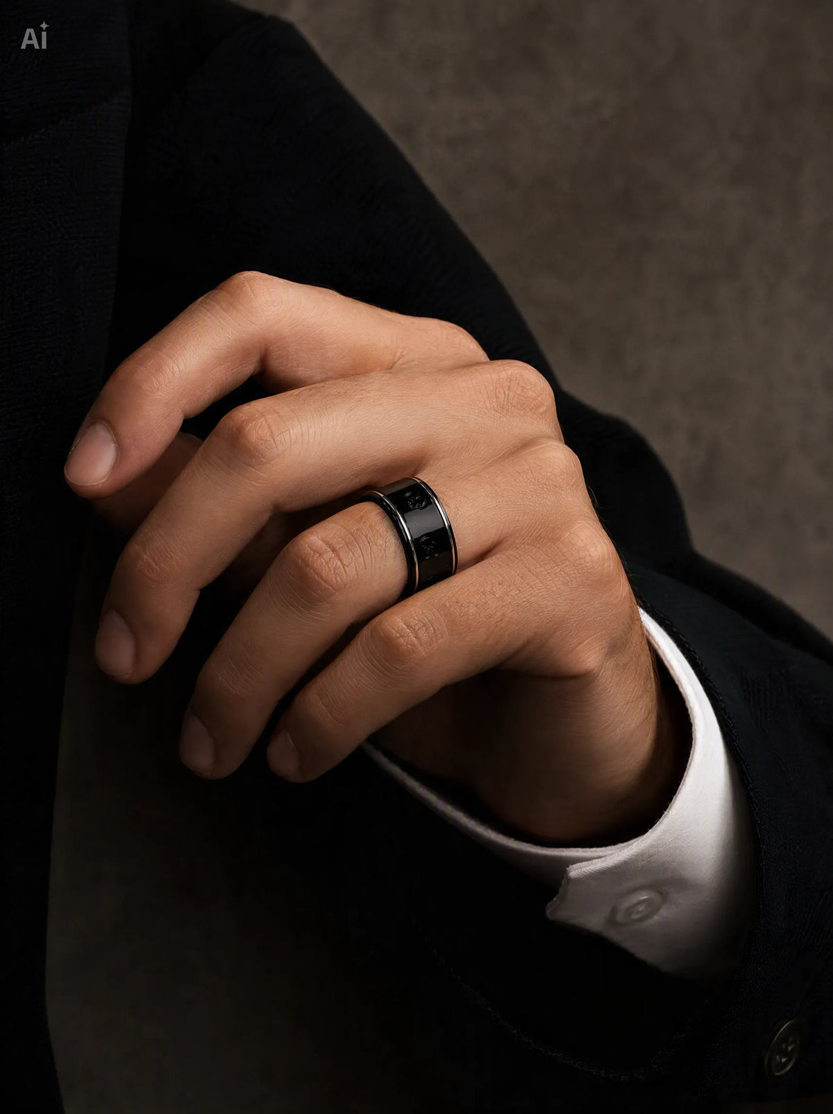 Anello Gucci Icon in oro 18k e ceramica nera