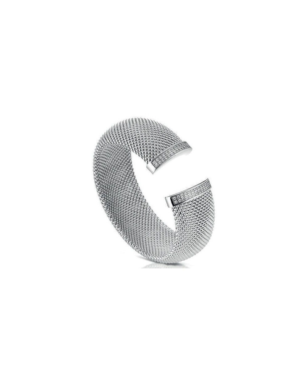 Gisel bracciale in bronzo argentato con zirconi bianchi