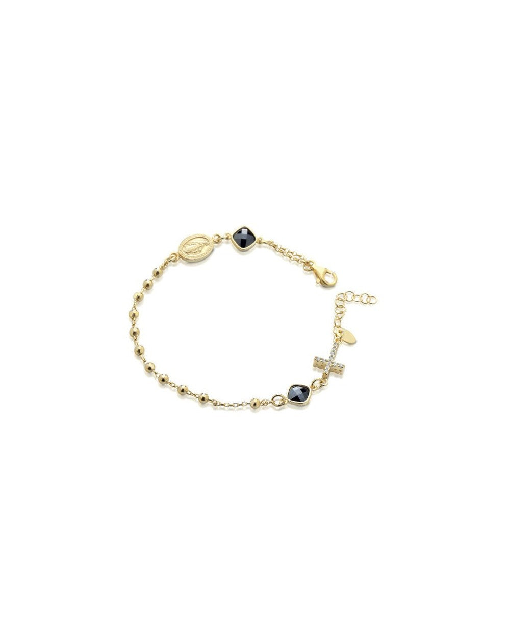Ananda bracciale rosario in argento con pietre sfaccettate e zirconi