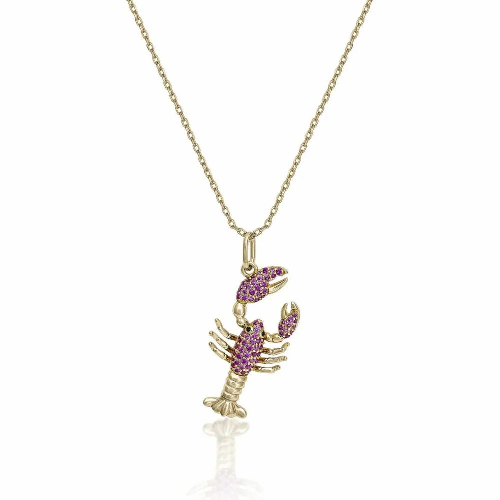 Lineargent Collana con ciondolo a forma di crostaceo in zirconi