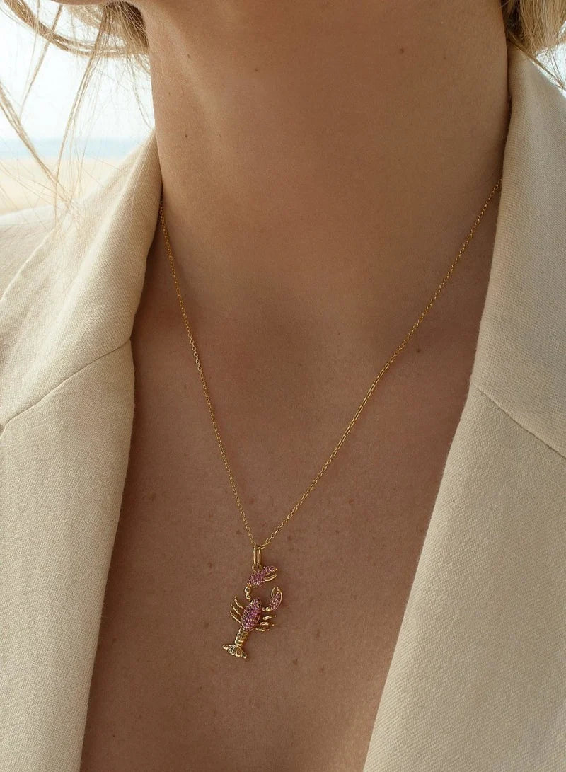 Lineargent Collana con ciondolo a forma di crostaceo in zirconi