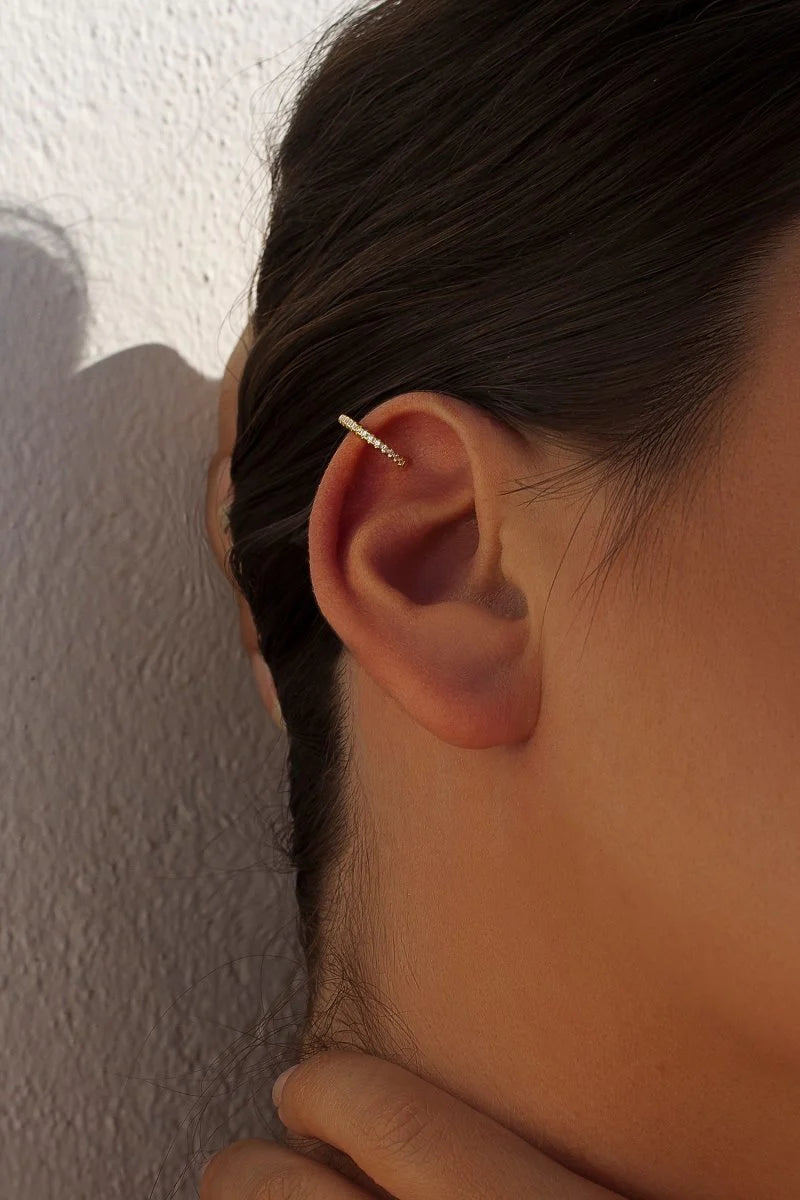Lineargent Modello multicolore di orecchino a polsino in argento