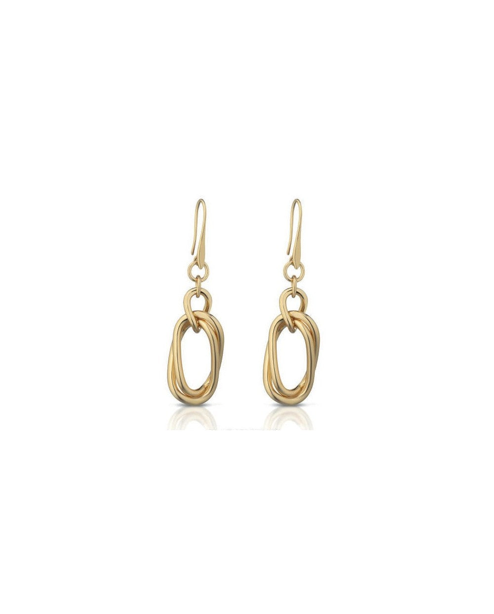 Gisel orecchini in bronzo dorato pendenti con maglie allungate agganciate