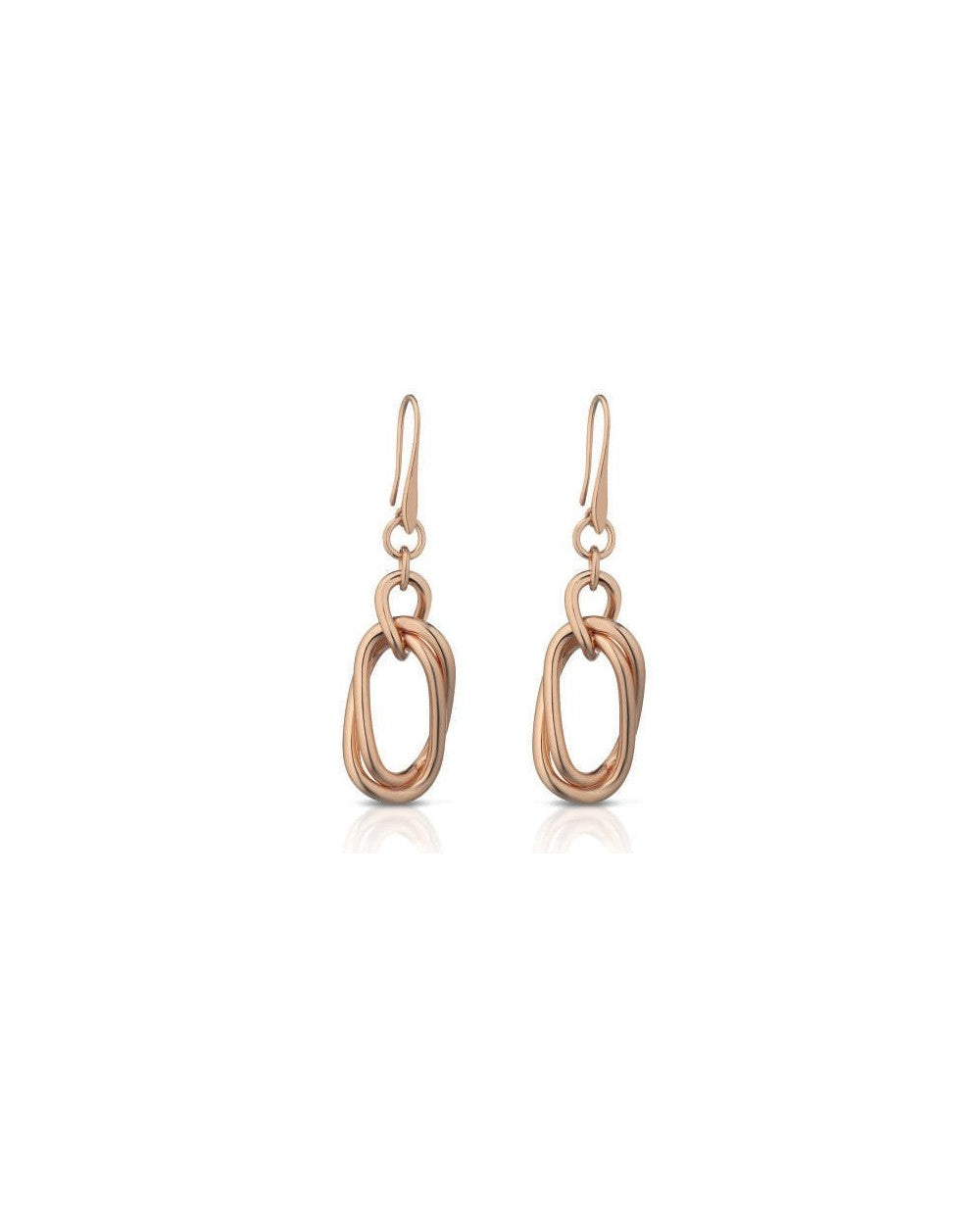 Gisel orecchini in bronzo rosé pendenti con maglie allungate agganciate