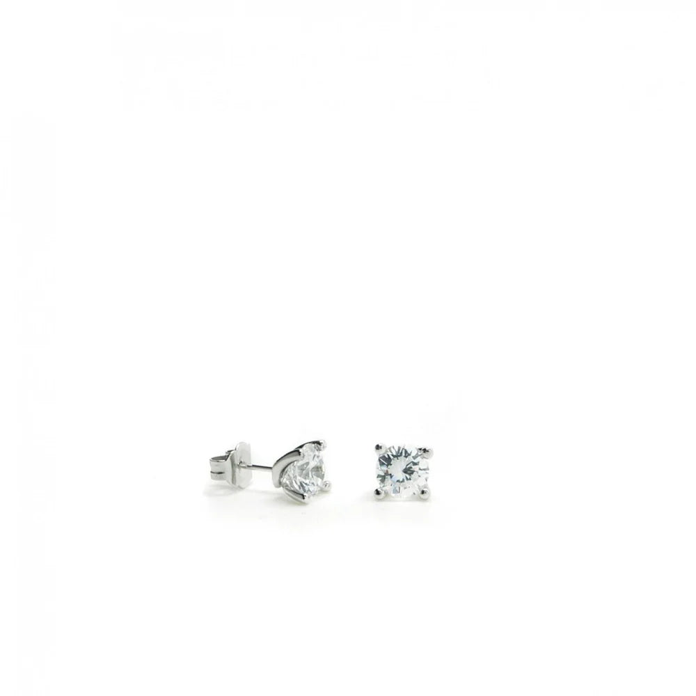 Lineargent Orecchini in argento con zirconi con chiusura a farfallina