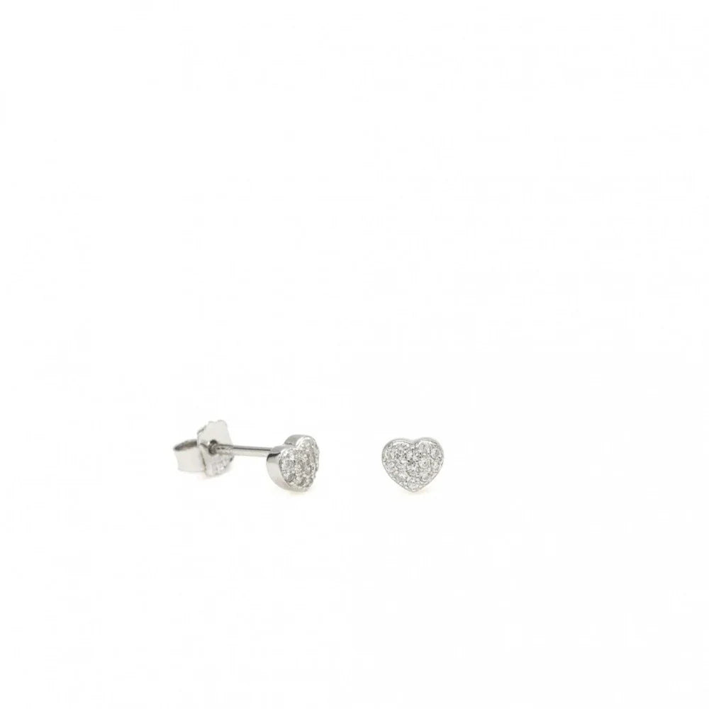 Lineargent Piccoli orecchini in argento con motivo a cuore in zirconi