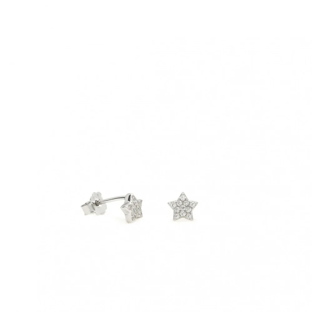 Lineargent Piccoli orecchini in argento con motivo a mini stella in zirconi