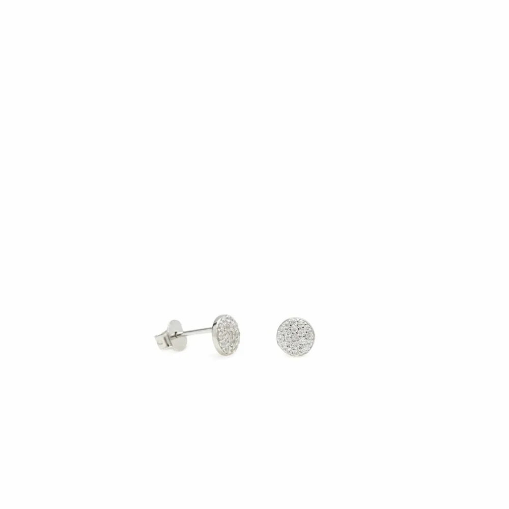 Lineargent Piccoli orecchini in argento con motivo a cerchio in zirconi