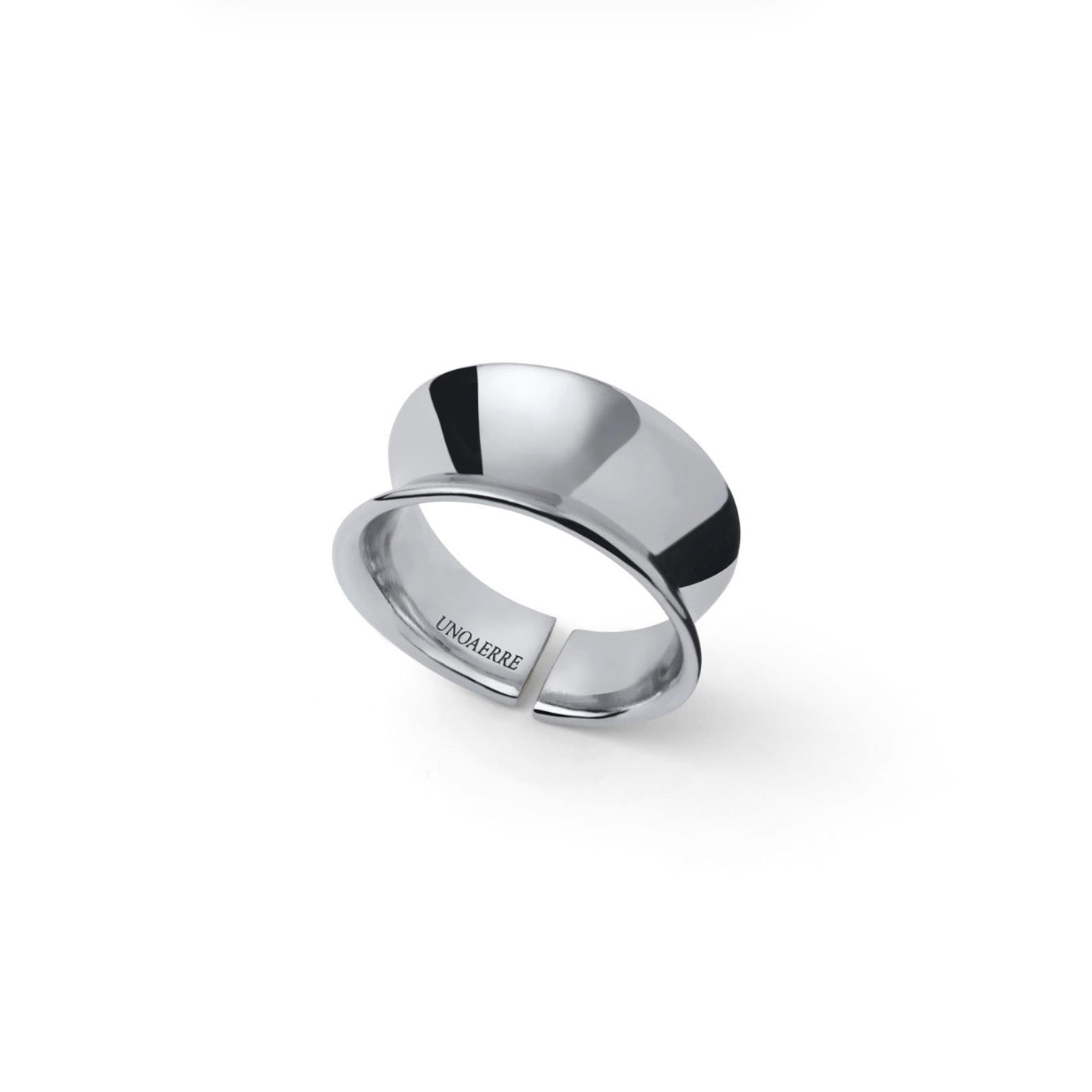 Unoaerre anello a fascia argentato