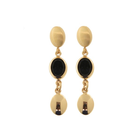 Aquaforte orecchini mignon pendenti con ovale nero