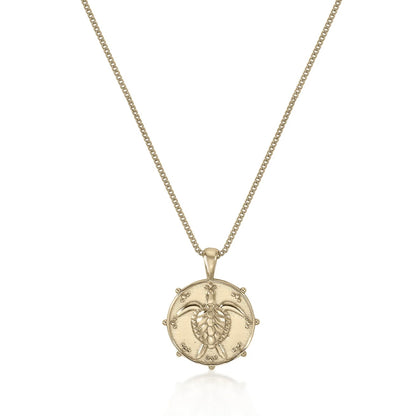 Lineargent collana medaglia d’argento placcata oro design tartaruga