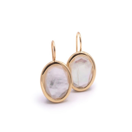Aquaforte orecchini mignon ovali a monachella in madreperla 15x20mm