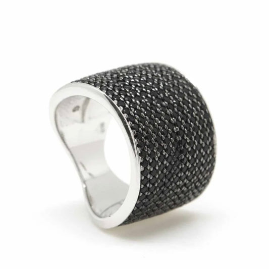 Lineargent anello di zirconi design largo