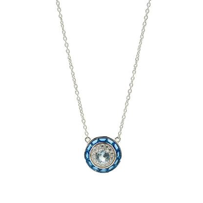 Lineargent collana con pietre disegno circolare tono blu
