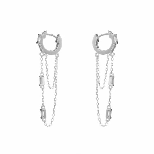 Lineargent orecchini con pendenti argento design cotone