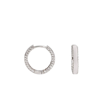 Lineargent orecchini a cerchio medi con mini zirconi sui lati