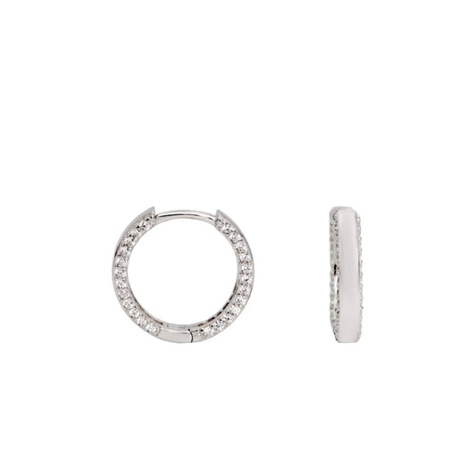 Lineargent orecchini a cerchio medi con mini zirconi sui lati