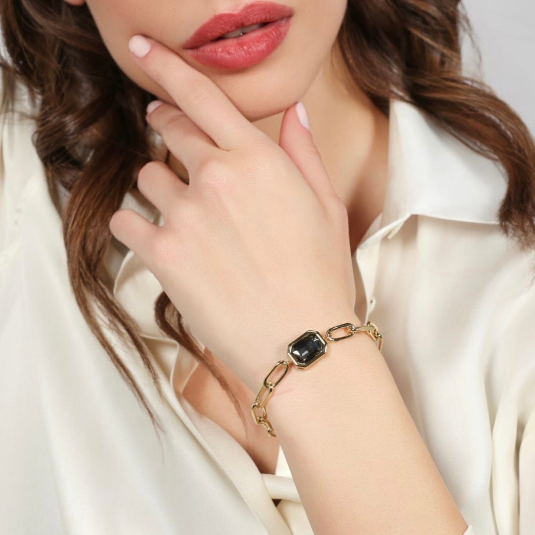 Unoaerre bracciale Joya catena cristallo grigio