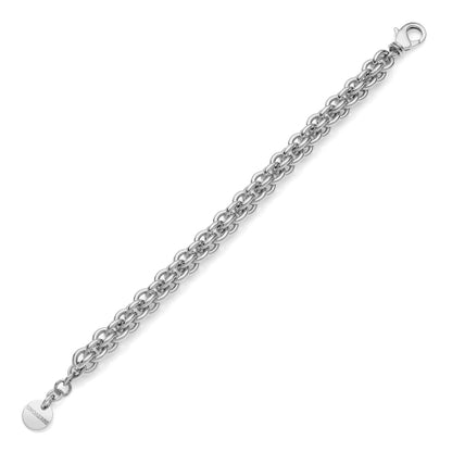 Unoaerre Bracciale multifilo in catena rolò argentata