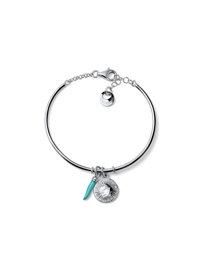 Bracciale Legami charm e cornetto turchese
