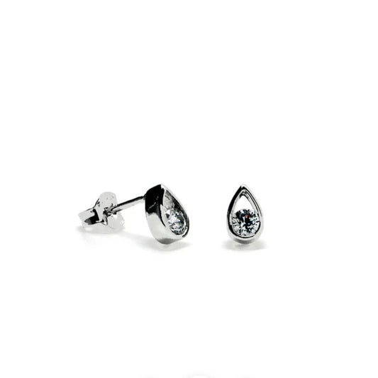 Lineargent orecchini scintillanti piccoli design a goccia e zircone centrale