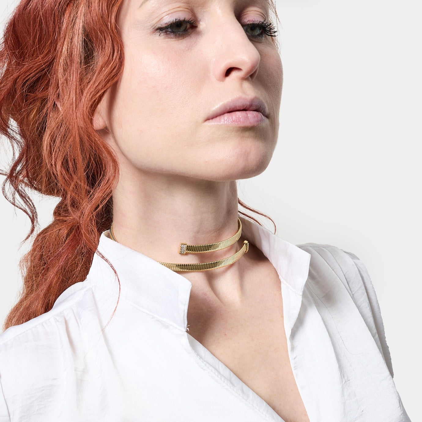 Unoaerre collana tubogas con zirconi