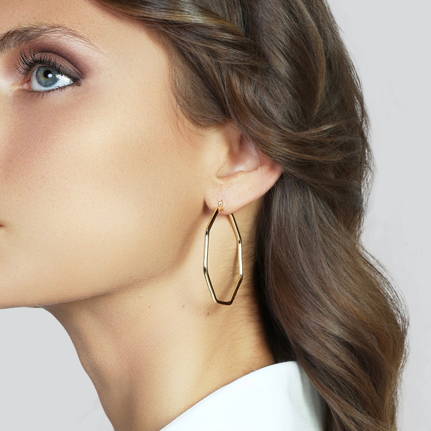 Unoaerre orecchini a cerchio ottagonale dorati