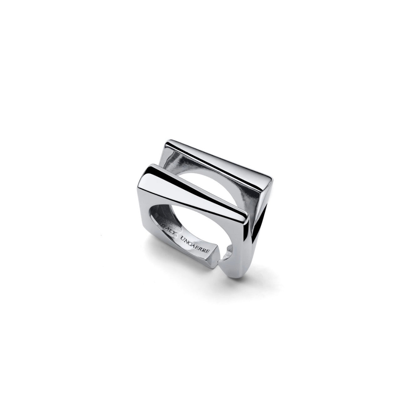 Unoaerre anello design argentato