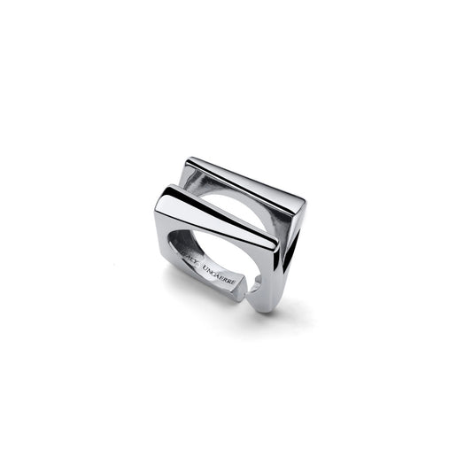Unoaerre anello design argentato