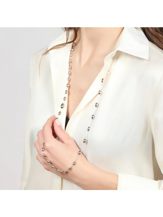 Unoaerre Collana lunga Boule in argento