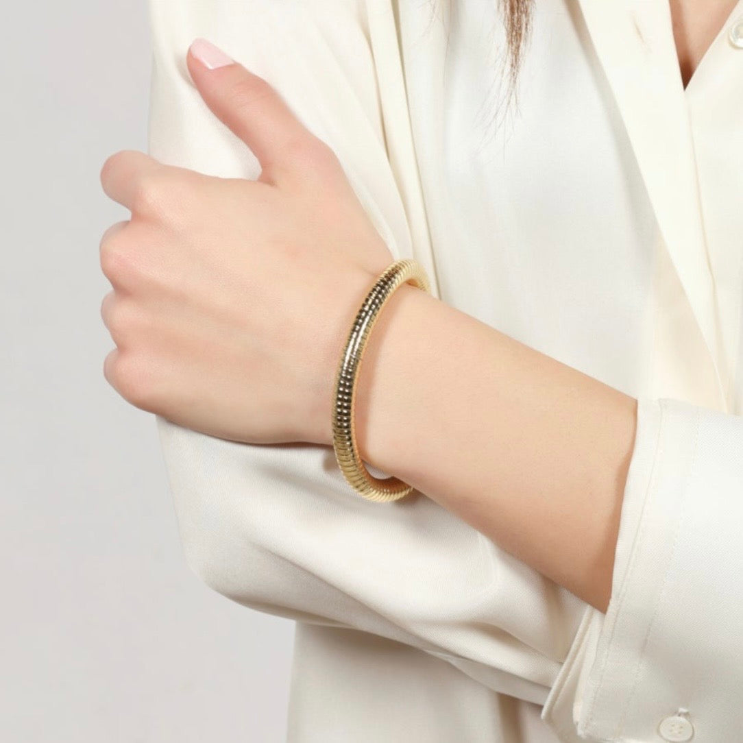 Unoaerre bracciale rigido tubogas dorato