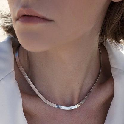 Lineargent collana corta in argento disegno snake grosso