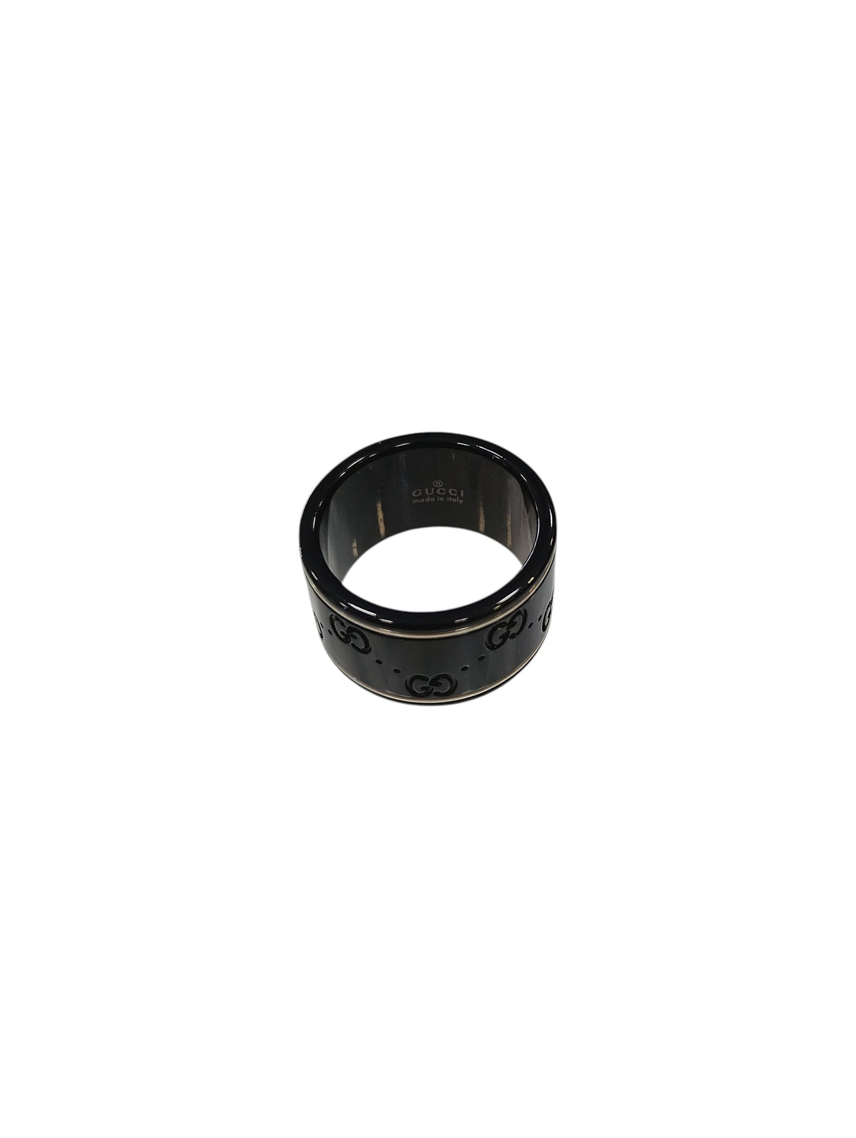 Anello Gucci Icon in oro 18k e ceramica nera