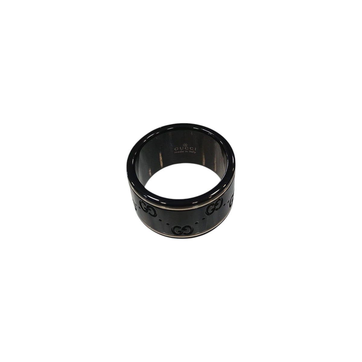 Anello Gucci Icon in oro 18k e ceramica nera
