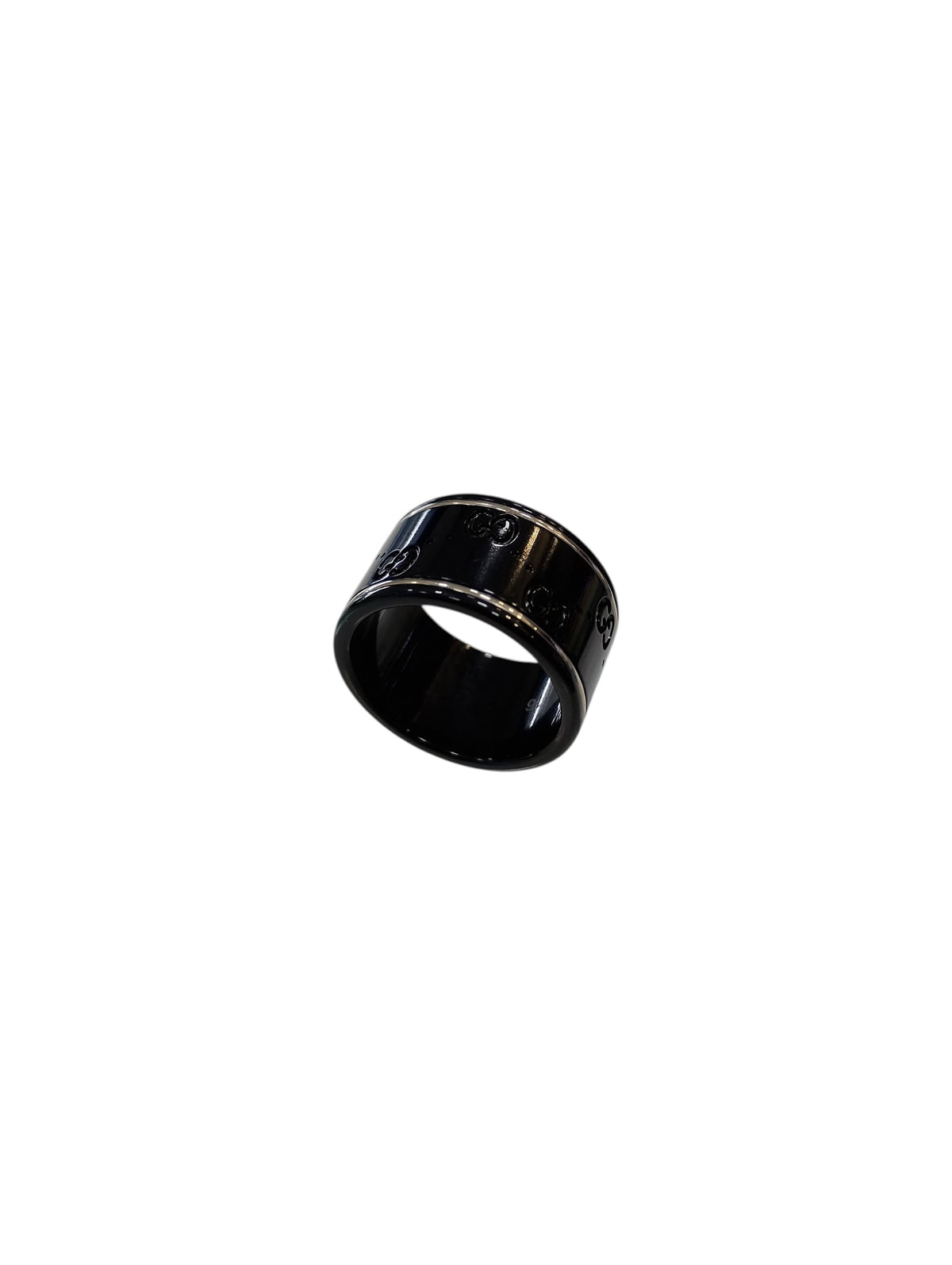 Anello Gucci Icon in oro 18k e ceramica nera