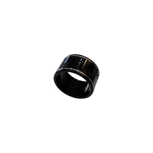 Anello Gucci Icon in oro 18k e ceramica nera