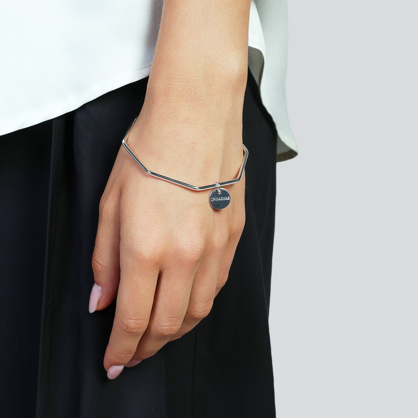 Unoaerre bracciale argentato bangle ottagonale