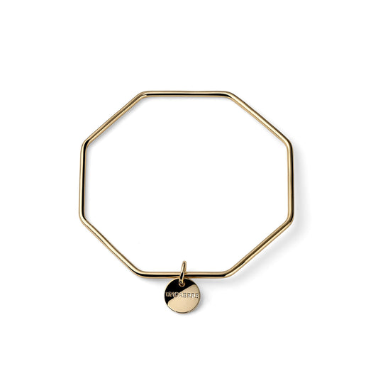 Unoaerre bracciale dorato bangle ottagonale