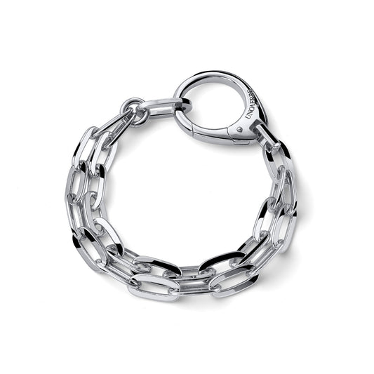 Unoaerre bracciale maxi moschettone argentato