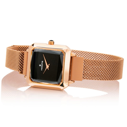 Hoops orologio carré gold nero, ref: 2621L-RG01