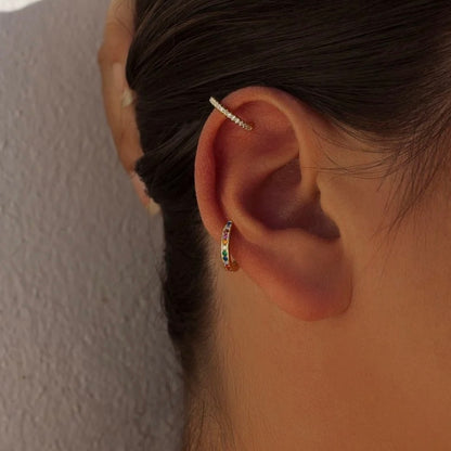 Lineargent ear-cuff in argento, modello multicolore
