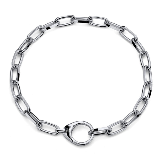 Unoaerre collana maxi moschettone argentata