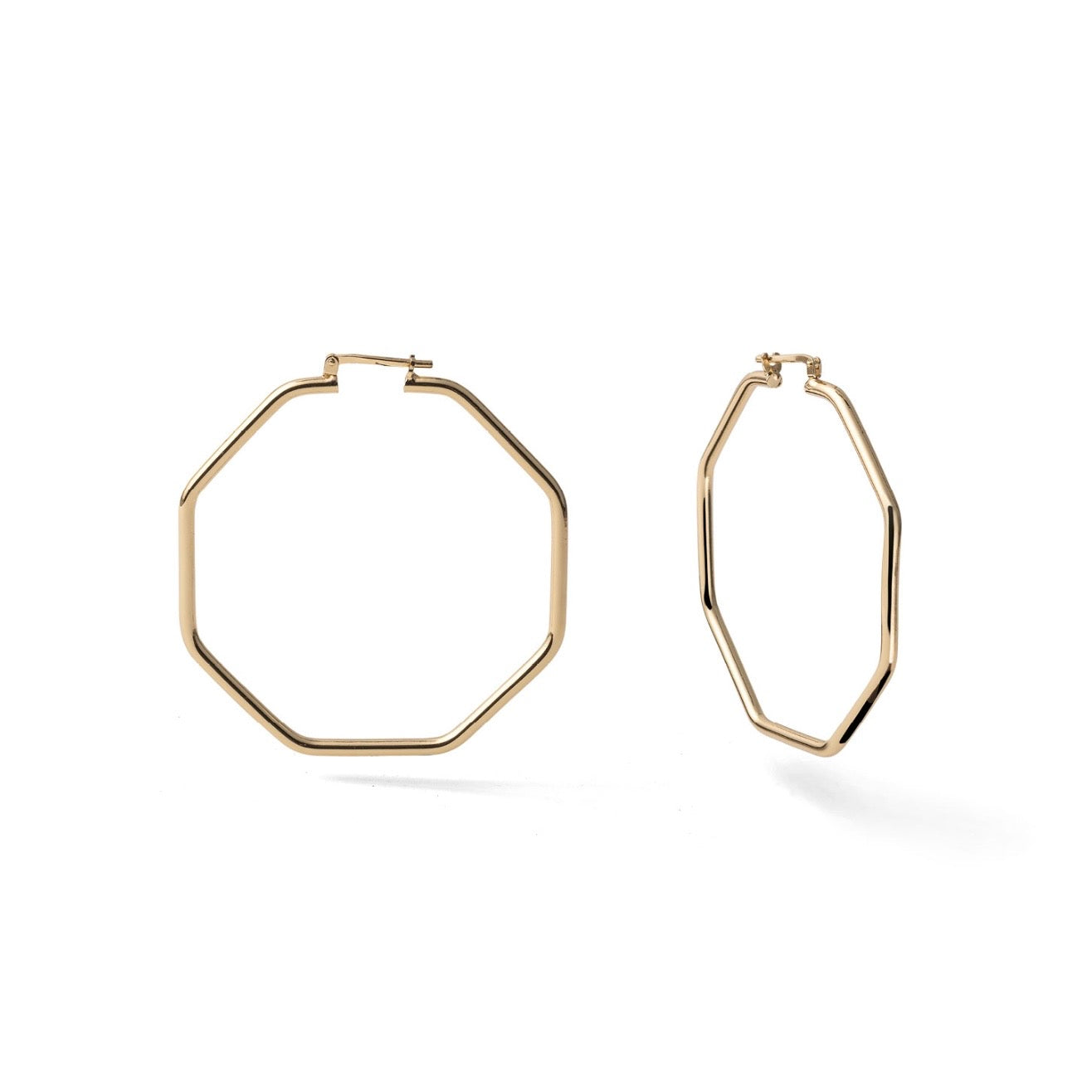 Unoaerre orecchini a cerchio ottagonale dorati